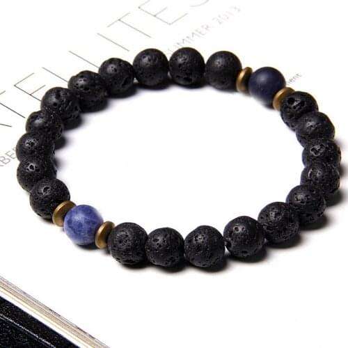 Lava Stone Bracelet Natural Stones Sodalite African Turquoises Charm Volcanic Rock Bracelets For Women Men Jewelry Creative Gift