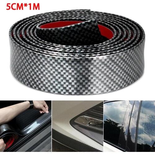 Multipurpose 5CM*1M Car Sticker Carbon Fiber Rubber Edge Guard Strip Door Sill Protector Wholesale Quick delivery Dropshipping
