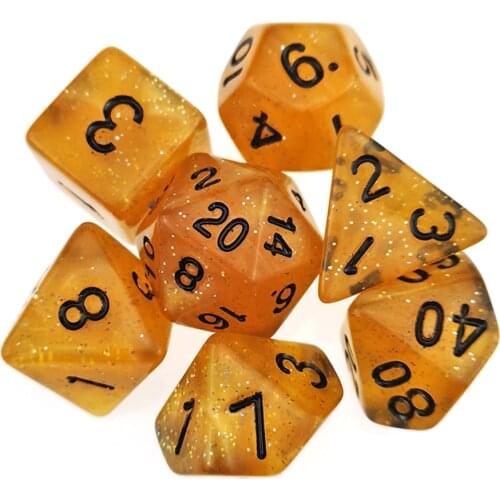Rollooo Honey Mead Glitter Roleplaying Game Dice Set