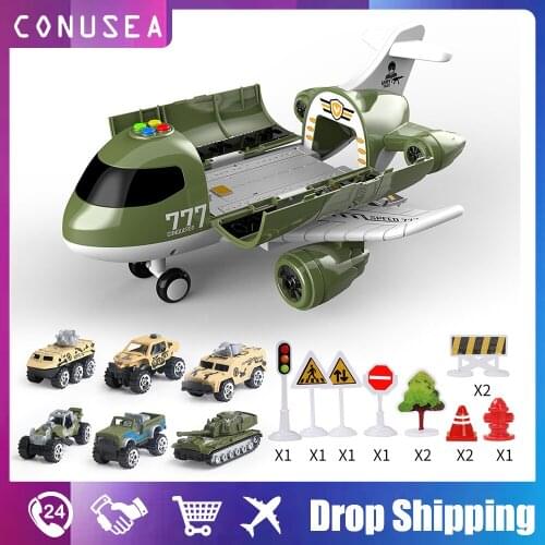 Toys Car Simulation Track Inertia Airplane Model with Music Stroy Light Plane Childrens toy for boy kids montessori Education