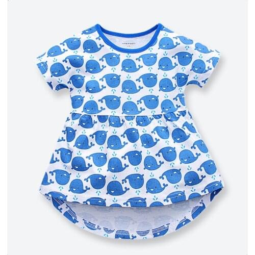 Fashion Girl Summer Dress Good Quality Baby Girl Dress Casual Girls Clothes Cotton Short Sleeve Costume for Kids 1-6 Years Old