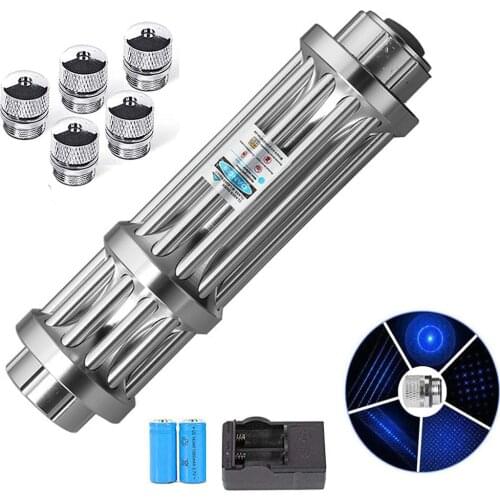 Powerful Blue Laser Pointer Torch 450nm 10000m Focusable Laser sight Pointers Lazer Flashlight Burning Match/Burn cigars