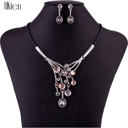 MS1504700 Fashion Jewelry Sets High Quality Necklace Earring Sets Crystal Necklace Party Gifts