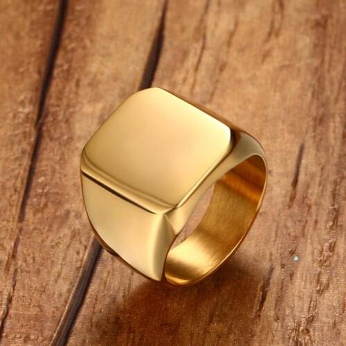 5 Color Signet Ring Stainless Steel Metal Men Jewelry Not Fade