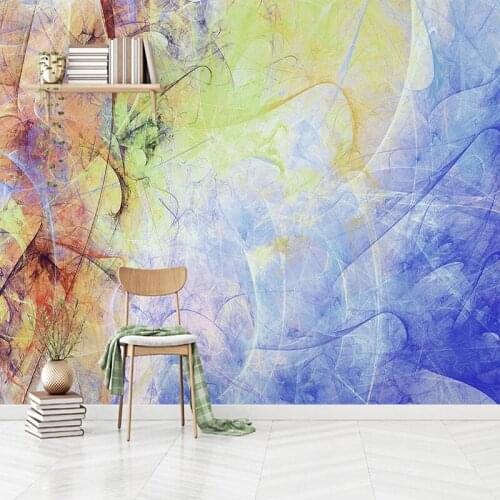 Custom Any Size Mural Wallpaper Modern 3D Abstract Color Line Art Wall Painting Living Room Bedroom Home Decor Papel De Parede