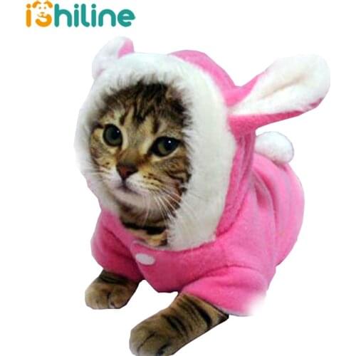 Pet Cat Clothes Mascots Costume Clothes For Pet Hoodies Rabbit Cat Clothing Puppy Fleece Warm Pet Cat Outfit Dog Coat