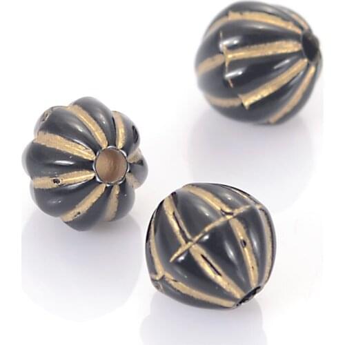 Wholesale 8mm Striped Round Acrylic Antique Design Beads For DIY For Women Bracelet bangle Making