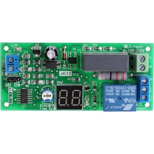OOTDTY AC220V Delay Timer Switch Turn Off Board 0 Seconds-99 Minutes Delay Relay Module