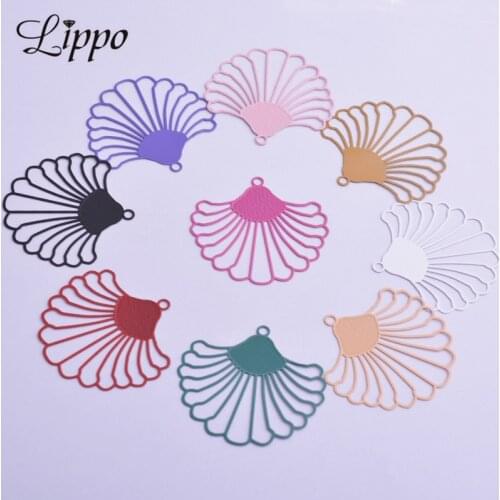 30pcs AB5017 38*40mm fan-shaped Charms Hollowing Sector Flower Pendant Diy Jelwery Making