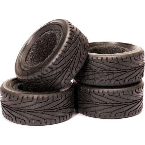 4Pcs 68mm Rubber RC Tires Tyres with Foam For 1/10 RC Car On Road Racing HSP HPI Redcat Tamiya Kyosho Sakura Himoto Model Cars