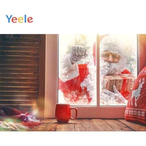 Christmas Backdrop Window Santa Claus Gift Vinyl Photography Background For Photo Studio Photographic Photophone Photozone Shoot