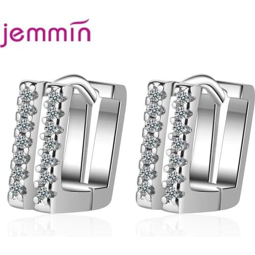 925 Sterling Silver Hoop Earrings For Women Girls Wedding Engagement CZ Cubic Zirconia Decoration Jewelry Silver Gold Colours