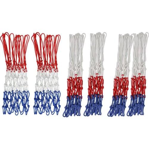 2pcs Basketball Net 12 Loops Sunscreen Polyester Thread Braided Rope for Standard Rim Outdoor Indoor