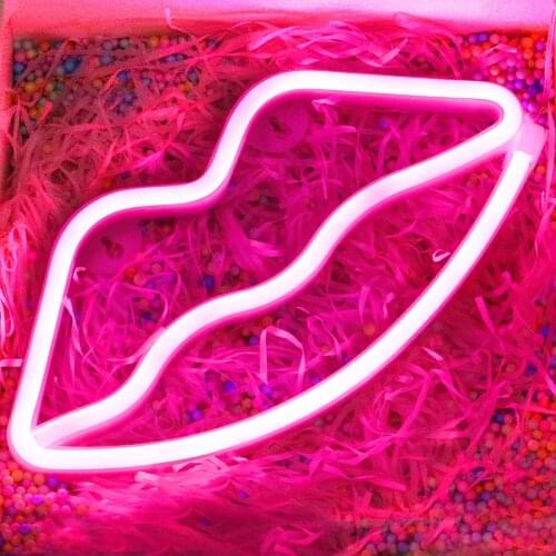 Lips Sign LED Neon sign Night Lights Bedroom Wall Lips Lamp Decor Light Bar Christmas Wedding Party Kids Room Neon Lamp Decor