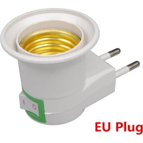 1/2Pcs E27 LED light Male Sochet Base type to AC Power 220V EU Plug lamp Holder Bulb Adapter Converter + ON/OFF Button Switch