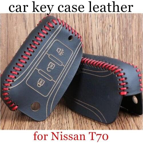 Only Redtop sale Hand sewing DIY car styling Car key cover car key case Genuine leather fit for Nissan T70