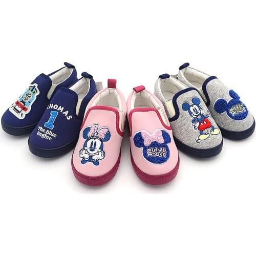 Disney Mickey Minnie cotton soft bottom shoes for children 1-6 years old Spring and Autumn casual shoes a pedal
