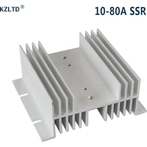 SSR Solid State Relay Aluminum Heat Sink 30A 40A Single Phase/Three Phase Silver Tone Heat Dissipation Radiator SR-WL