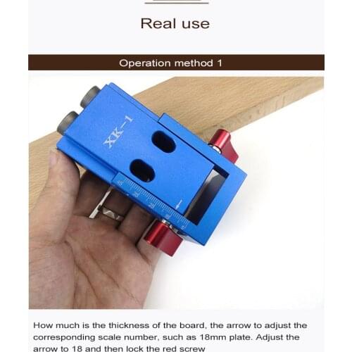 XK-2 Woodworking Inclined Hole Locator Set Drill Pocket Hole Fixture Kit Angle Hole Drill Auxiliary Guiding Device Hand Tool
