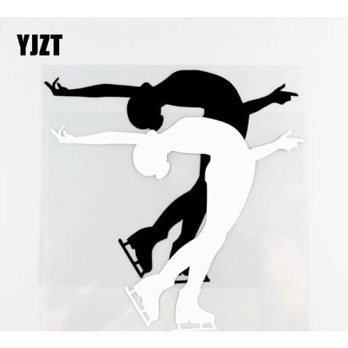 YJZT 17.5×14.6CM Figure Skating Vinyl Sports Decal Car Sticker Black/Silver 20A-0124