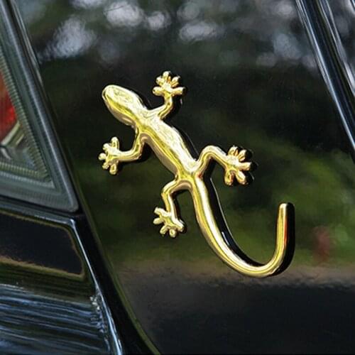 3D Lizard Gecko Funny Car Sticker Decoration Badge Emblem Car-Styling Creative Auto Sticker Accessory Silver Gold Accessories