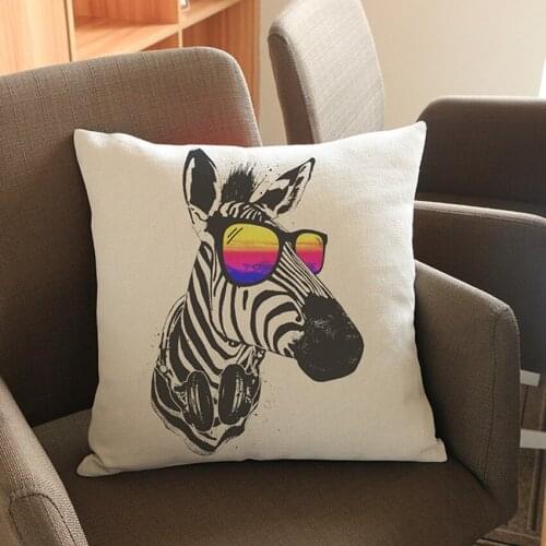 Animal Zebra Dog cat Pattern Printing Cushion 45*45cm Home Decorative Car Sofa Chair Throw Pillows pillowcase Cojines