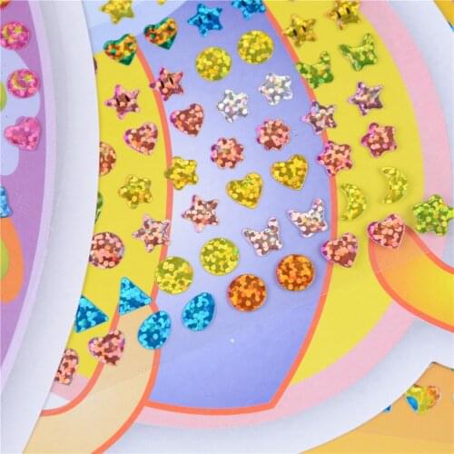 1Sheet Wonderful Children Boy Girl Stickers Earring Cartoon Reward Crystal Stickers ear Reward stick kindergarten face stickers