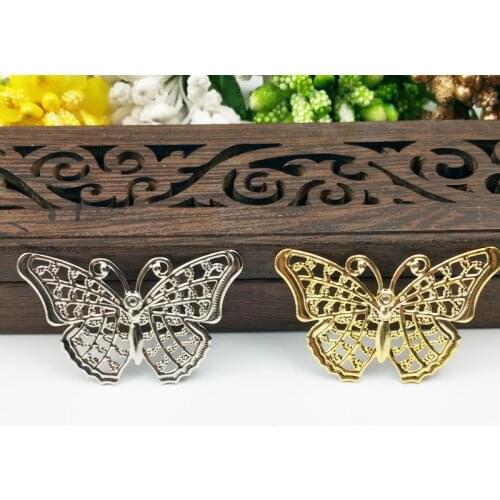 20pcs 26x41mm Filigree butterfly Wraps Metal Charms For Embellishment Scrapbook DIY Jewelry Metal Craft Wraps