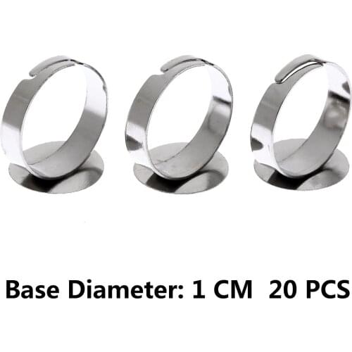 20Pcs Silver Plated Sewing Needle Adjustable Rings Bases Jewelry Findings Pad Bases Blanks Fashion Sewing Accessories