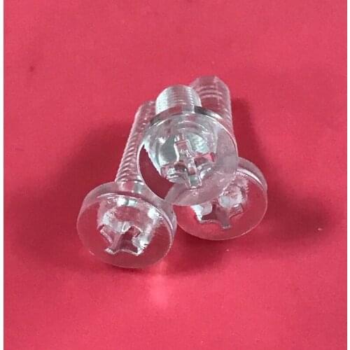 30pcs M2 M3 PC transparent screw slotted knurled hand screws plastic bolt insulated bolts Polycarbonate bolt 6-20mm length