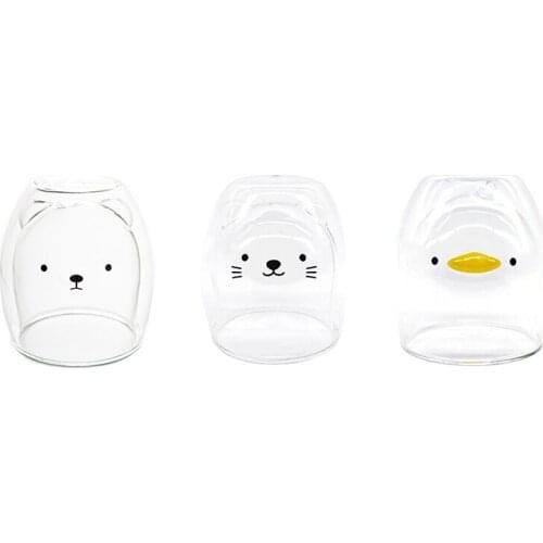 Promotion! Double-Layer Coffee Cup Glass And Mug Cute Animal Tumbler Handmade Mug Line Child Girl