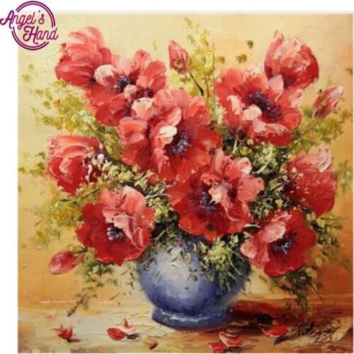 Full Square Diamond 5D DIY Diamond Painting Poppy flowers Embroidery Cross Stitch Rhinestone Mosaic Painting Home Decor