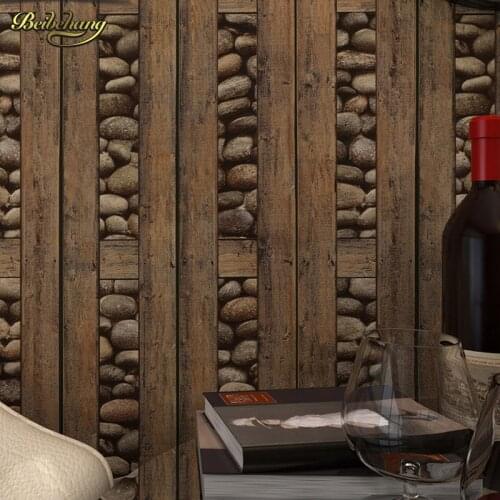 Beibehang Vintage Waterproof PVC Wallpapers 3d Stone wallpaper 3D Wall Panels Vinyl Wood Wallpaper Roll for Walls TV background