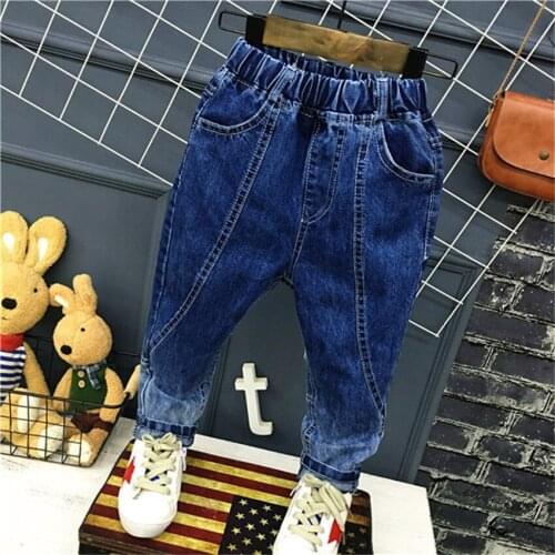 Kids boys spring autumn jeans baby denim blue Gradient color all matched trousers baby fashion clothes children clothing 2-7T