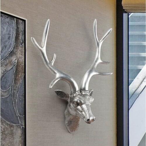 42x32cm European Deer Head Hanging Stereo Creative Livingroom Mural Home Wall Background For Decoration Resin Craft
