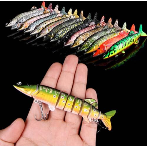 HENGJIA 12.5cm 18.5g / 20cm 67.5g 8 Segments Swimbait Pike Fishing Lure Sinking Artificial Wobbler Multi Jointed Hard Bait