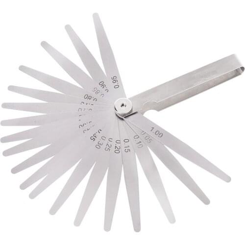 0.05-1mm 20 Blade Feeler Gauge Gage Thickness Measurment Tool Metric Gap Filler