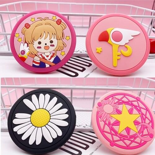 Anime Cardcaptor Sakura Theme Women Holding Make-up Mirror Pocket Small Mirror Gift Fashion Convenient Cartoon Portable Mirror
