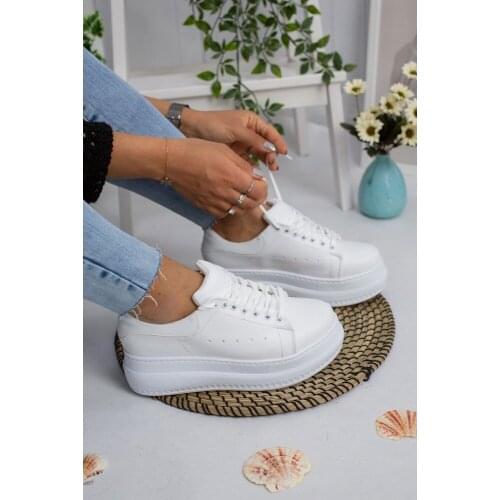 White Skin High Sole Sports Shoes Comfortable Casual Sneakers Stylish Combinations Fashion Style Light Soft Unisex
