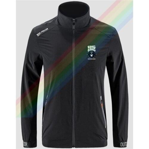 Warrior Gorilla With Six Arms Breathable Jacket Mens Outdoor Zippered Comfortable Light Soft Fashion Casual Front Printing