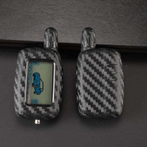 Kutery 10PCS Carbon Silicone Remote Key Case Cover 3BTN For Tomahaw For Russian 2-way Alarm System Alarm Key Fob Protect Replace