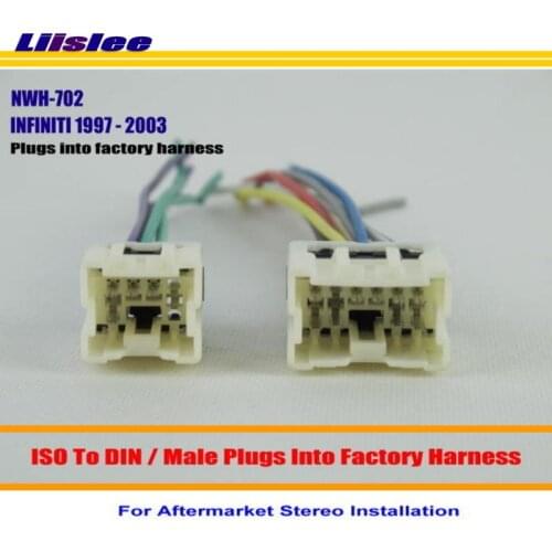 Liislee Car Wire For INFINITI G20 I30 Q45 QX4/Car Stereo Adapter Connector / Plugs into Factory Harness/Male DIN To ISO