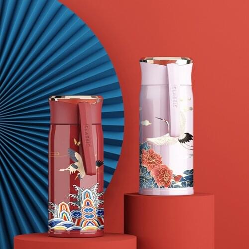 Chinese Style Cute Mini Water Bottle 310ml Stainless Steel Tumbler Cups In Bulk Milk Coffee Mug Water bottles Travel Tea Cup