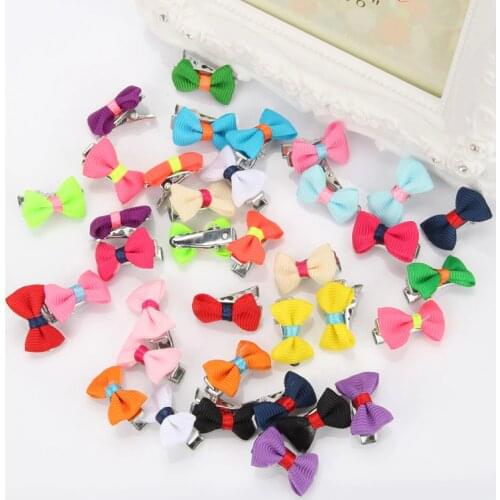 2cm Pet/children bow tie Dog hair ornaments Hair Barrettes wholesale Cute BB Mini clip pet accessories 100pcs