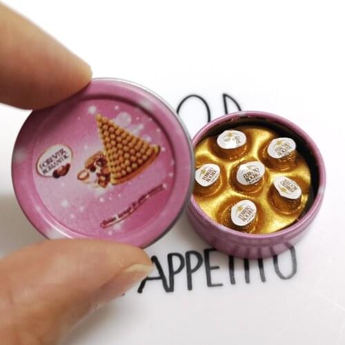 1 Set 1/12 Scale Miniature Dollhouse food Mini Chocolates With Box Play Doll Food for Blyth Bjd Kitchen Toys