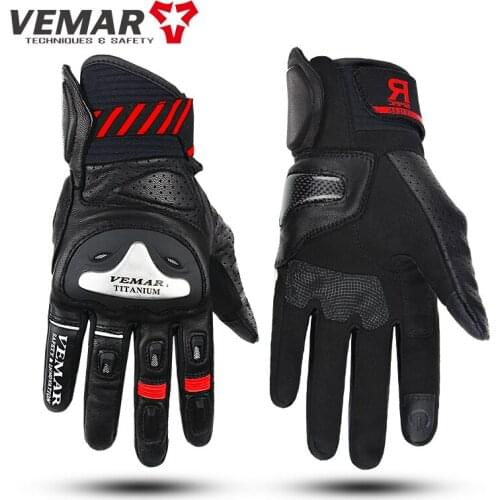 MOTO Riding gloves Mens Four Seasons Leather Motorcycle Gloves Knight Equipment Drop-proof Windproof Gloves