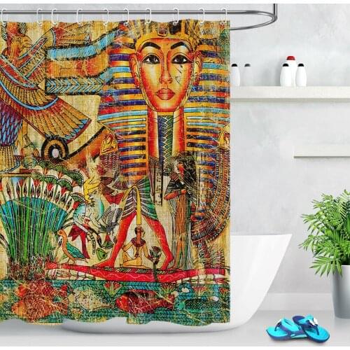 Ancient Egyptian Pharaoh God Waterproof Fabric Shower Curtain Set