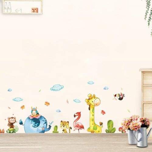 DIY Cute Fun Animal Party Cartoon Wall Stickers Bedroom Living Room Background Decoration Childrens Room Kindergarten Stickers