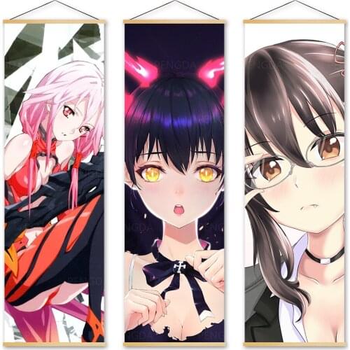 Wall Artwork Canvas Guilty Crown Pictures Painting Print Poster Solid Wood Hanging Scrolls Classical Japan Anime Home Decoration