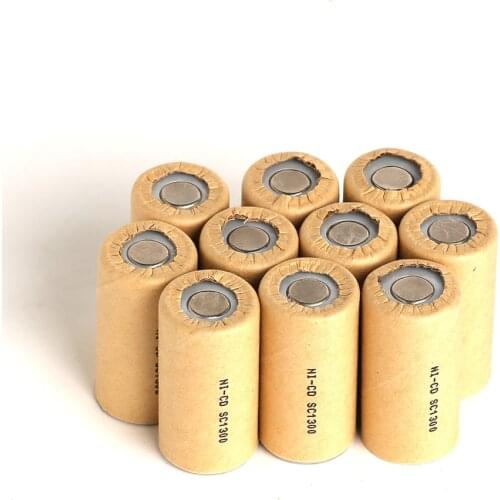 SC1.3Ah 1300mAh 12pcs NI-cd Power Cell,rechargeable battery,power tool battery cell,discharge rate 10C,tool battery